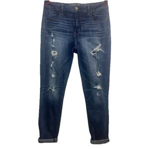 American Eagle Hi Rise Jegging Skinny Jeans Destroyed Womens Size 10
